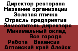 Директор ресторана › Название организации ­ Золотая птичка › Отрасль предприятия ­ Заместитель директора › Минимальный оклад ­ 50 000 - Все города Работа » Вакансии   . Алтайский край,Алейск г.